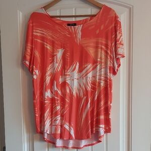 Max Edition Vibrant Coral and White Women's Tee